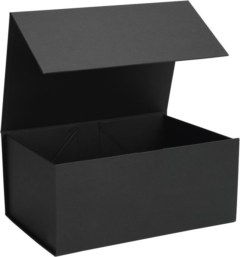 Ditwis 9x6x4 Inches Gift Box with Magnetic Closure Lid, Black Magnetic Box for Wedding, Groomsmen Bridesmaid Proposal, Birthdays, Mother's Day, 1 Pack - Image 1